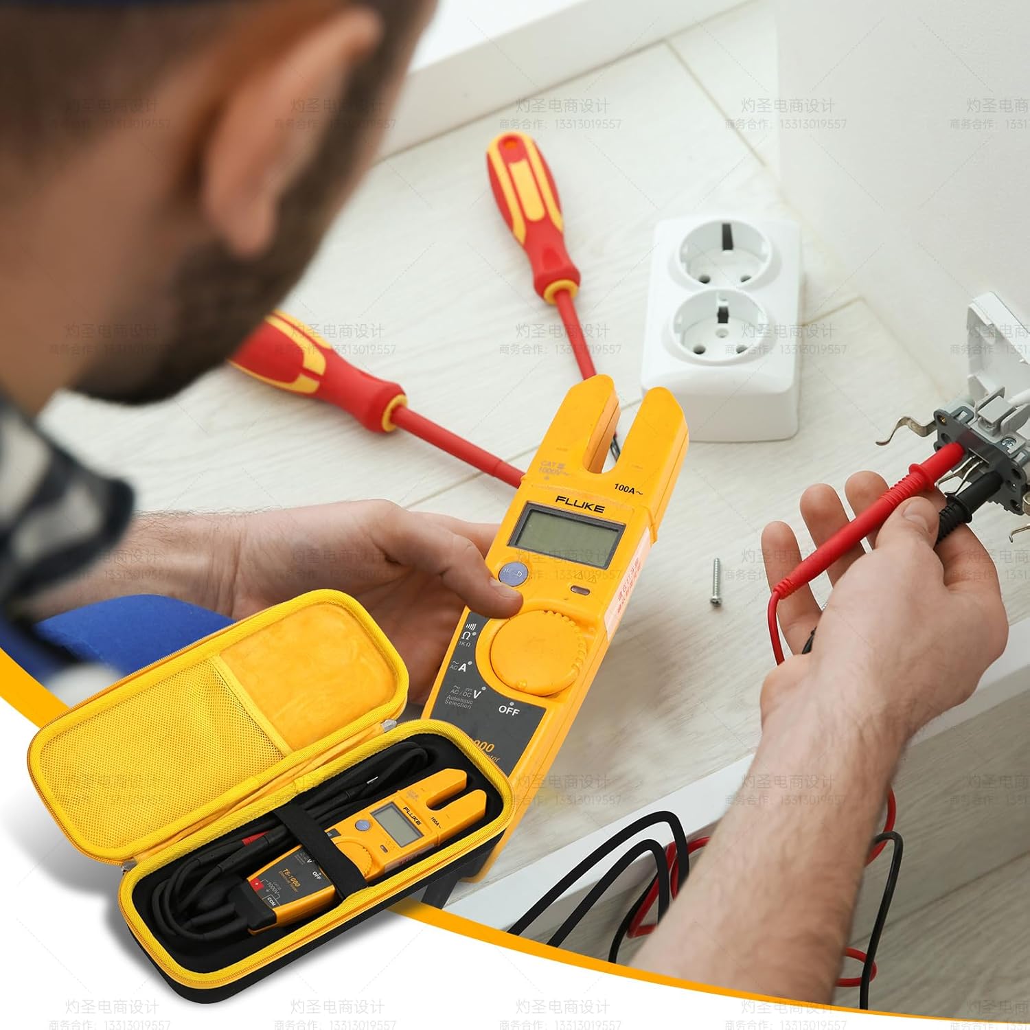 Hard Carrying Storage Case for Fluke T5-1000/T5-600/T6-1000/T6-600 Electrical Voltage, Voltage Tester Tools Storage Organizer Holder Bag - Image 7