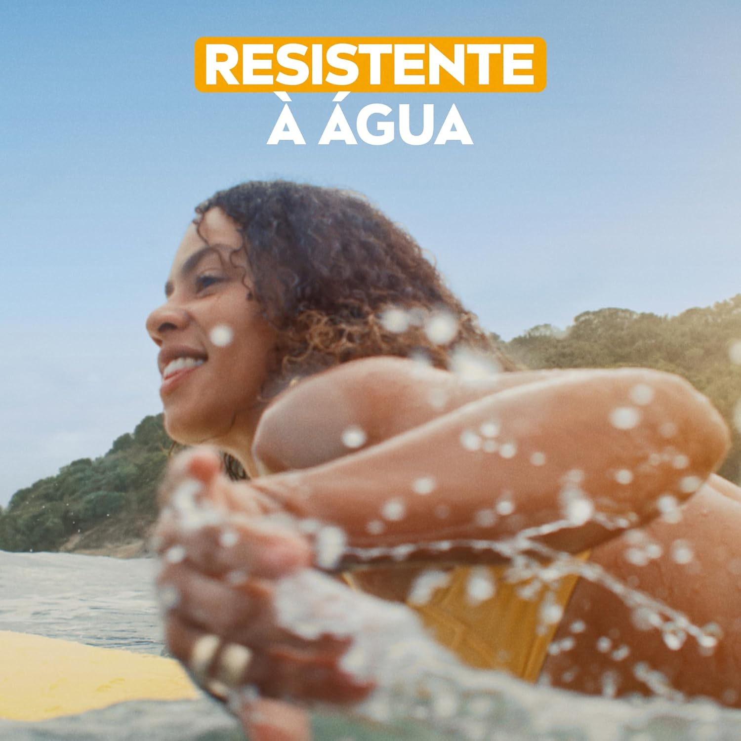 Lateral view with clear blue sky and vegetation in the background, suggesting an outdoor natural environment Lateral view with clear blue sky and vegetation in the background, suggesting an outdoor natural environment