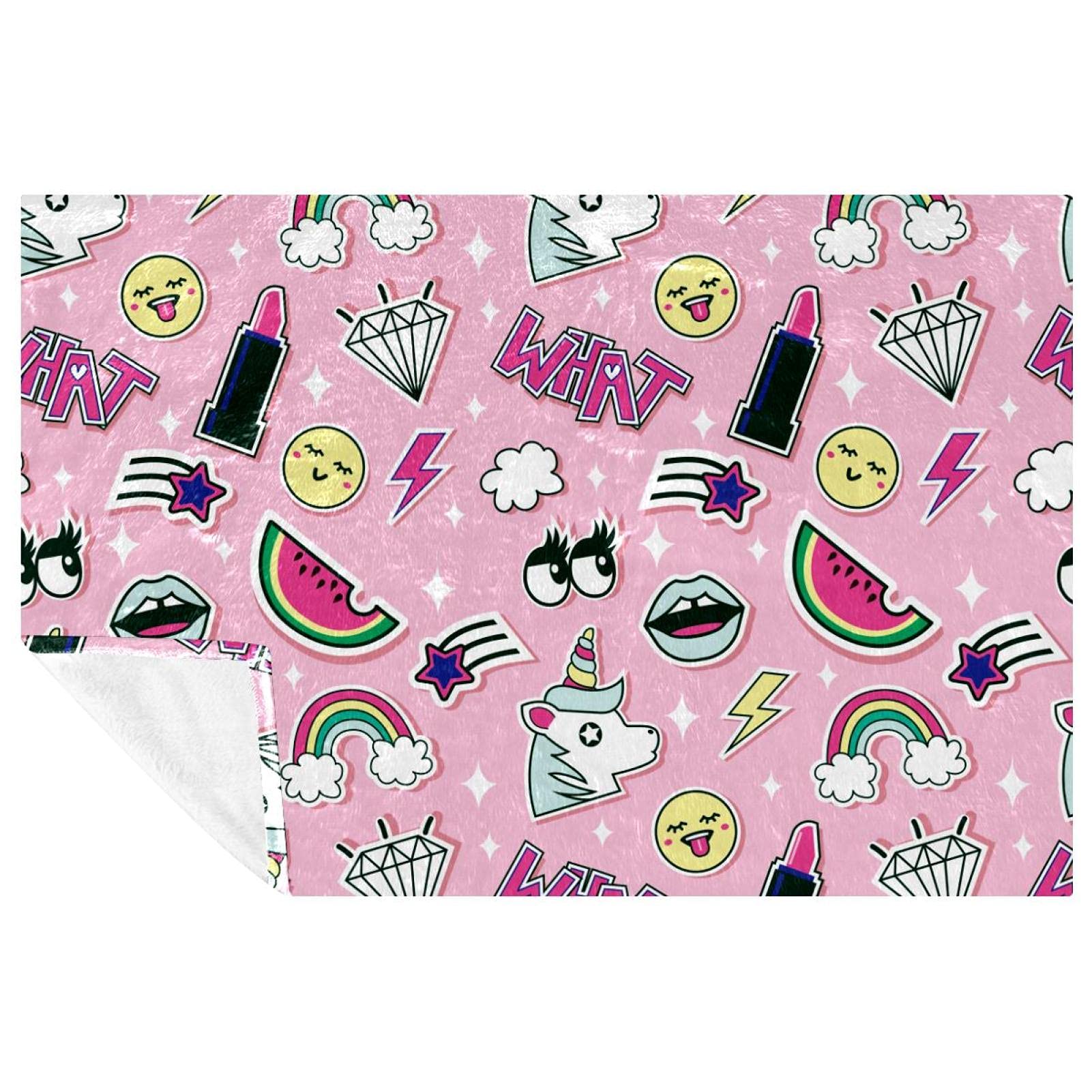 Plaid licorne doux plaid chaud de canapé et lit enfant 150x100