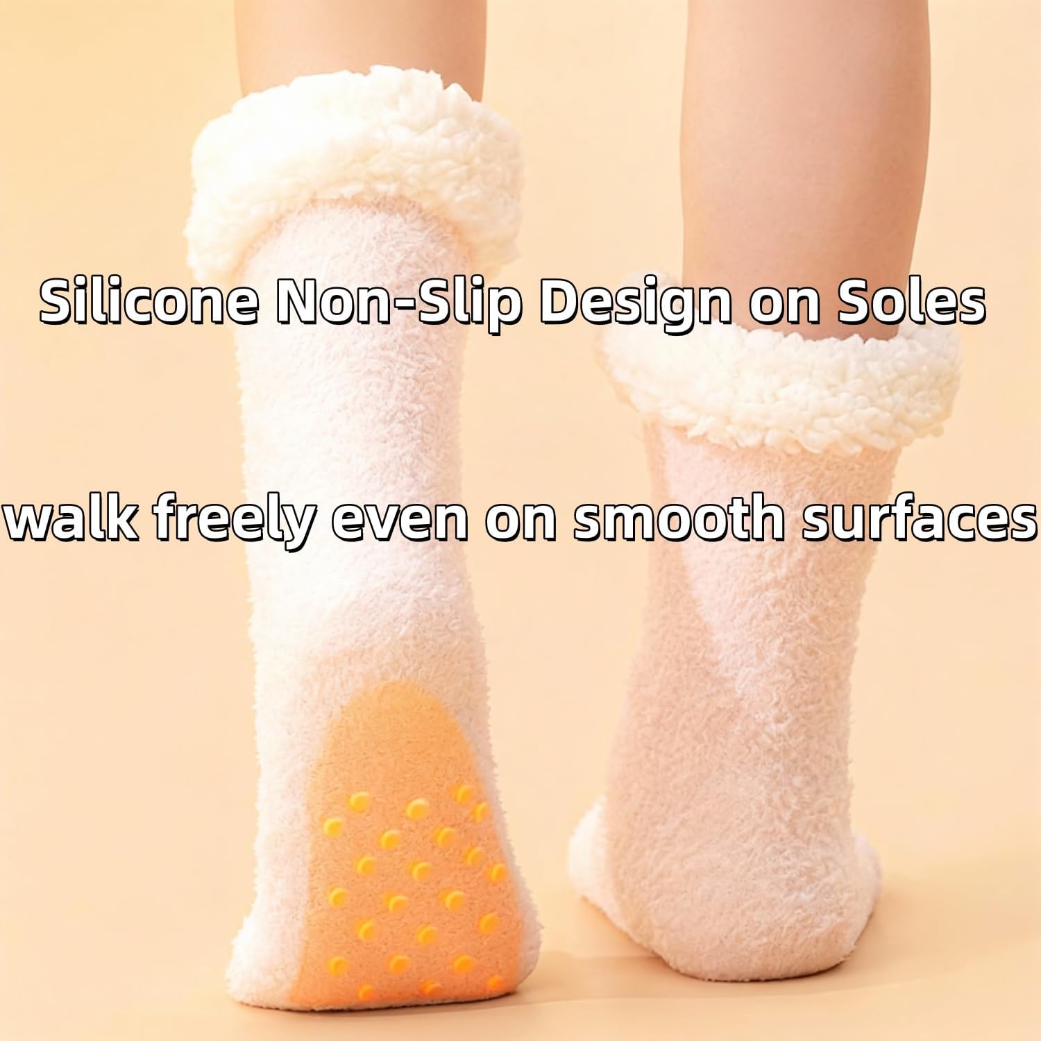 Electric Heating Socks for Kids and Women, Upgraded Battery Cute Socks, 3 Heating Levels & 3D Heat Around Foot, Perfect Winter Fuzzy Warmth