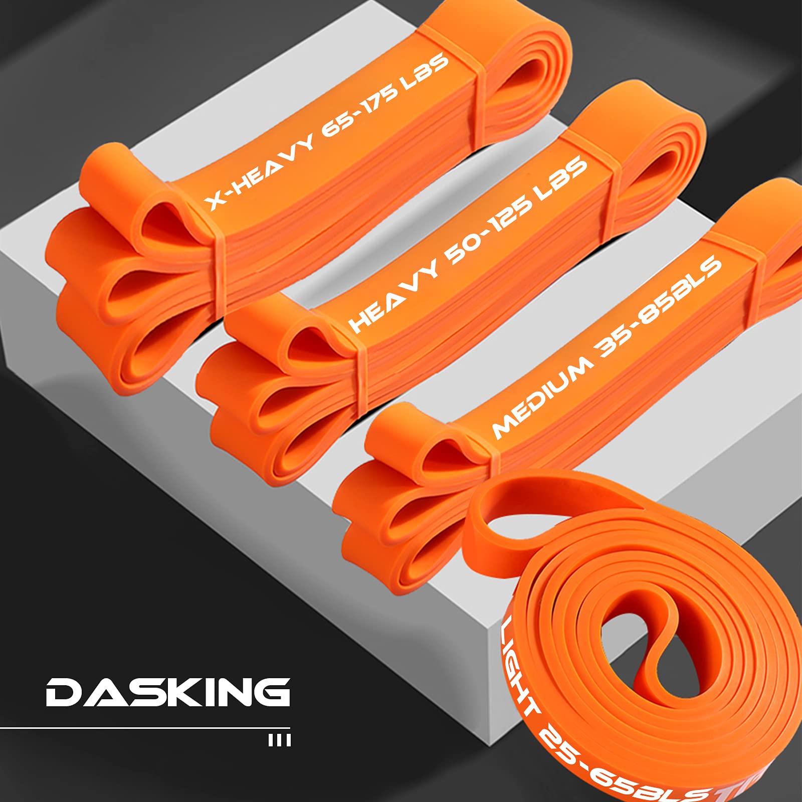 DASKING Bandas Resistencia Trabajos Pesados, 4 Niveles Resistencia Ejercicio Conjunto Bandas Asistencia Tirar para Levantamiento Potencia, TonificacióN Muscular, Yoga, con Bolsa Transporte