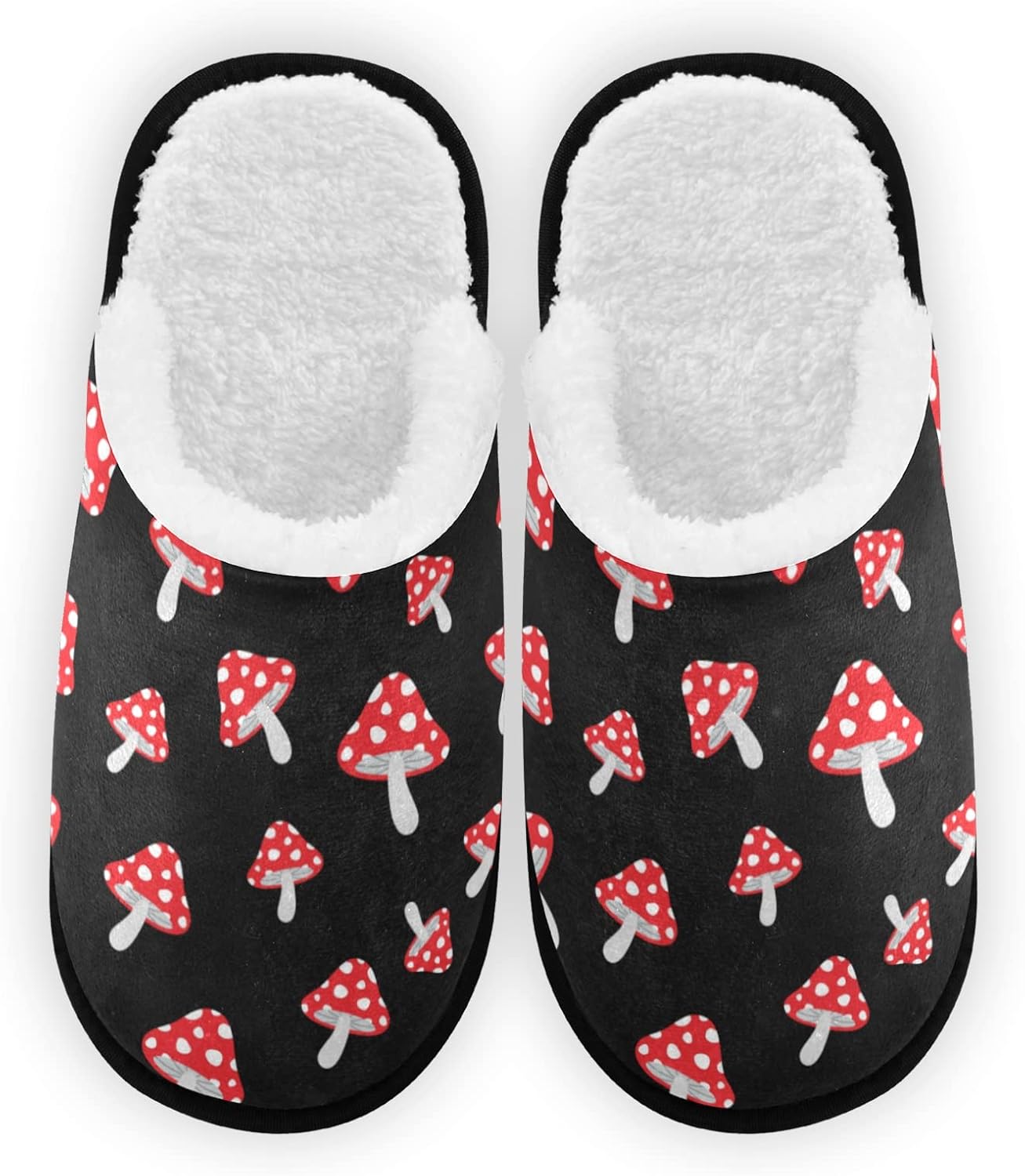 Umidedor Forest Mushrooms Mens Slippers, Soft Memory Foam Non-Slip Indoor House Slippers Home Shoes for Bedroom Hotel Travel Spa