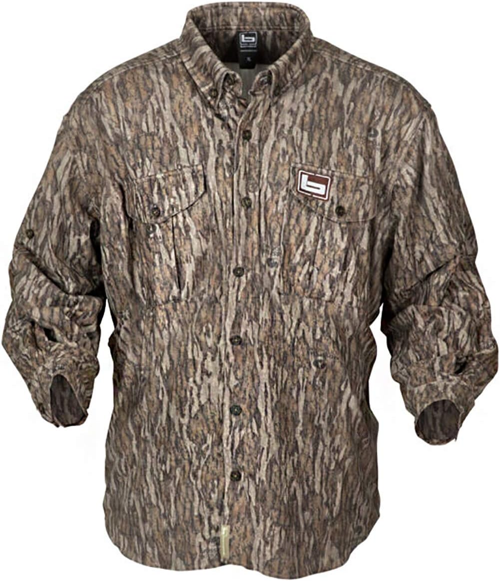 Banded Men's Tec Fleece Jac Polyester Button-Down Moisture-Wicking Collared Mid-Layer Camo Long Sleeve Hunting Shirt