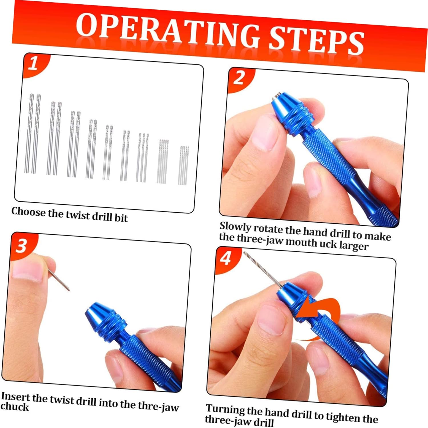 Mipcase 228pcs Mini Precision Hand Drill Set Bits for Woodworking and Craft Projects Construction Lightweight and Portable for Jewelry Making