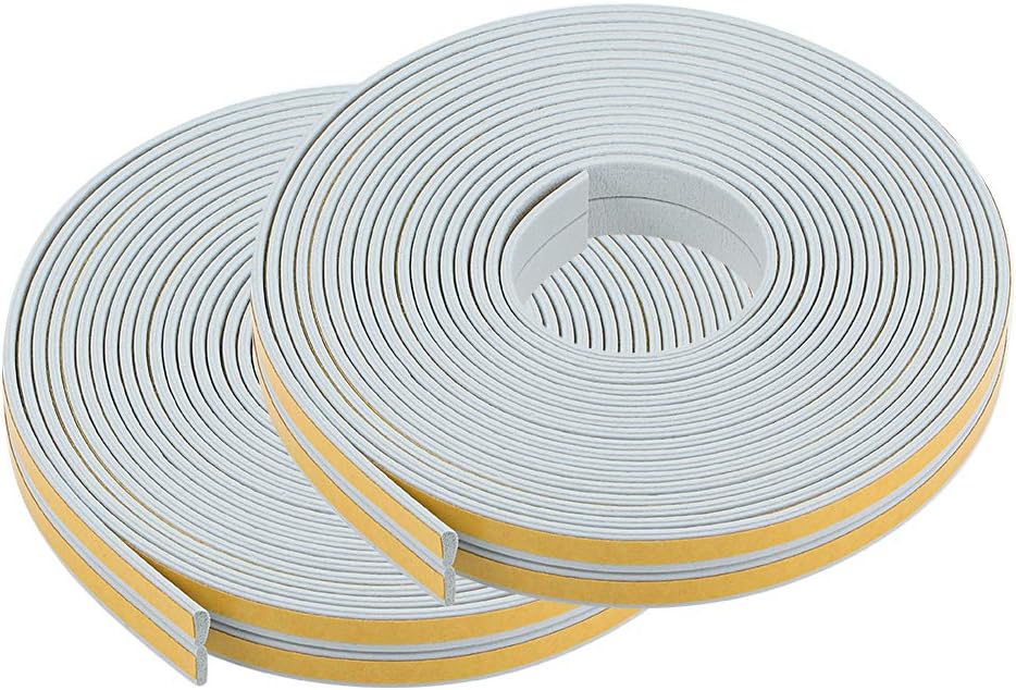 uxcell Foam Tape Adhesive Weather Stripping 9mm Wide 2mm Thick, 5 Meters Long Gray, 2Pcs