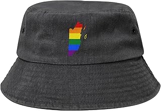LGBT Flag Map of Belize Bucket Hat for Men Women Washed Cotton Summer Beach Travel Sun Hat