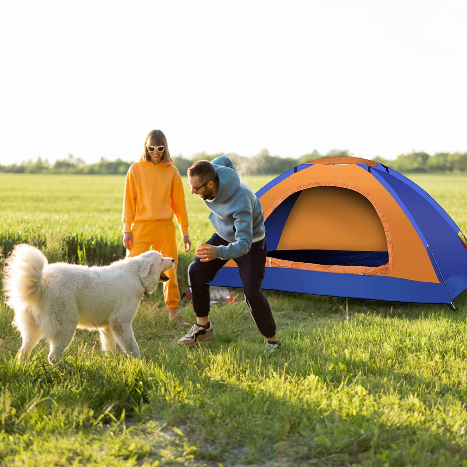 Tenda da campeggio ultraleggera, tessuto Oxford 210D, impermeabile, con borsa per il trasporto, impermeabile e facile da installare per viaggi e escursioni