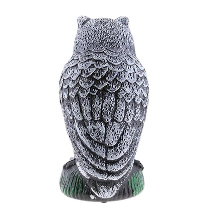 2X Realistic Owl Decoy Garden Scarer Repeller Home Decor 26cm Height