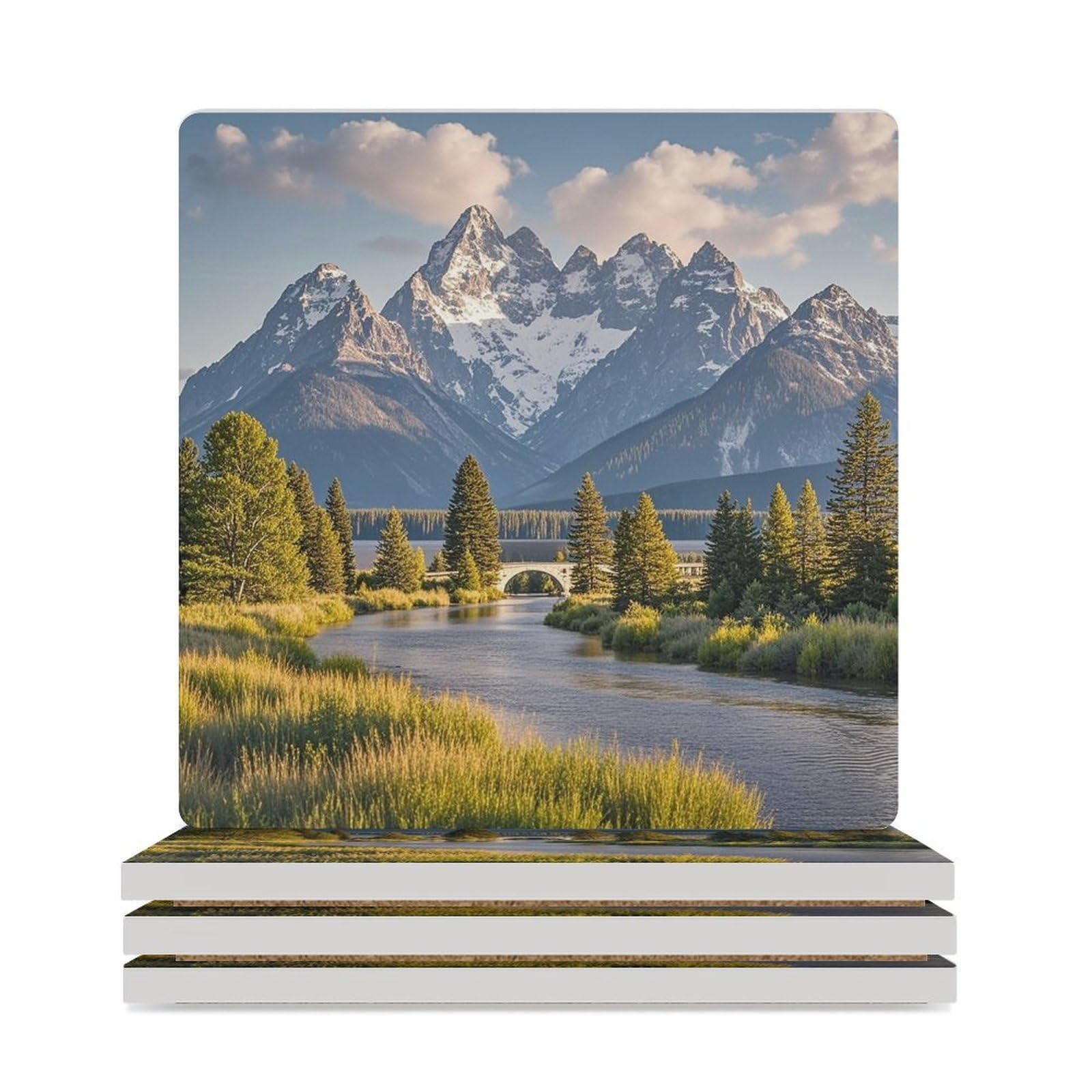 Dessous de verre céramique Grand Teton haut de gamme envers liège