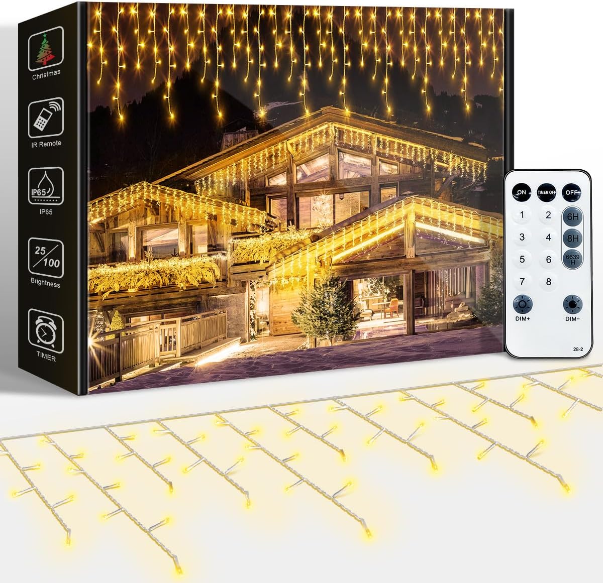 Cascada de luz para decoraciones de #Navidad con 320 luces LED, 8 modos y mando a distancia por 13,99€ (precio al tramitar pedido)