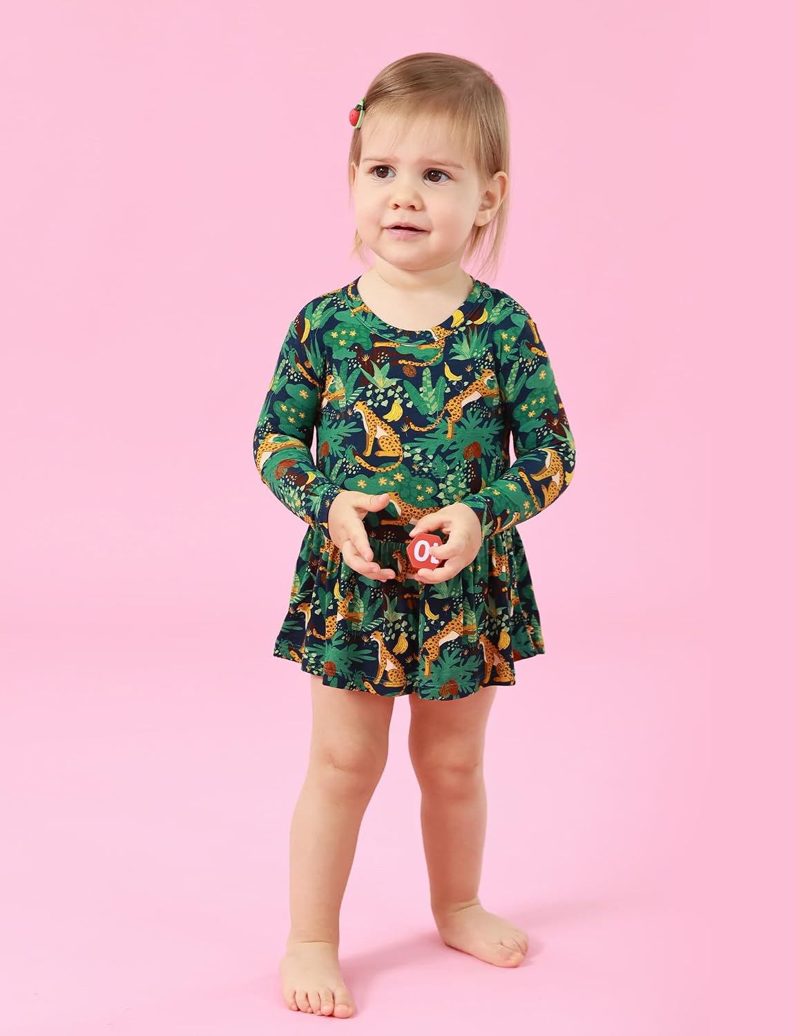Baby Girl Bodysuit Dress Bamboo Viscose Long Sleeve Soft Infant Romper Dresses