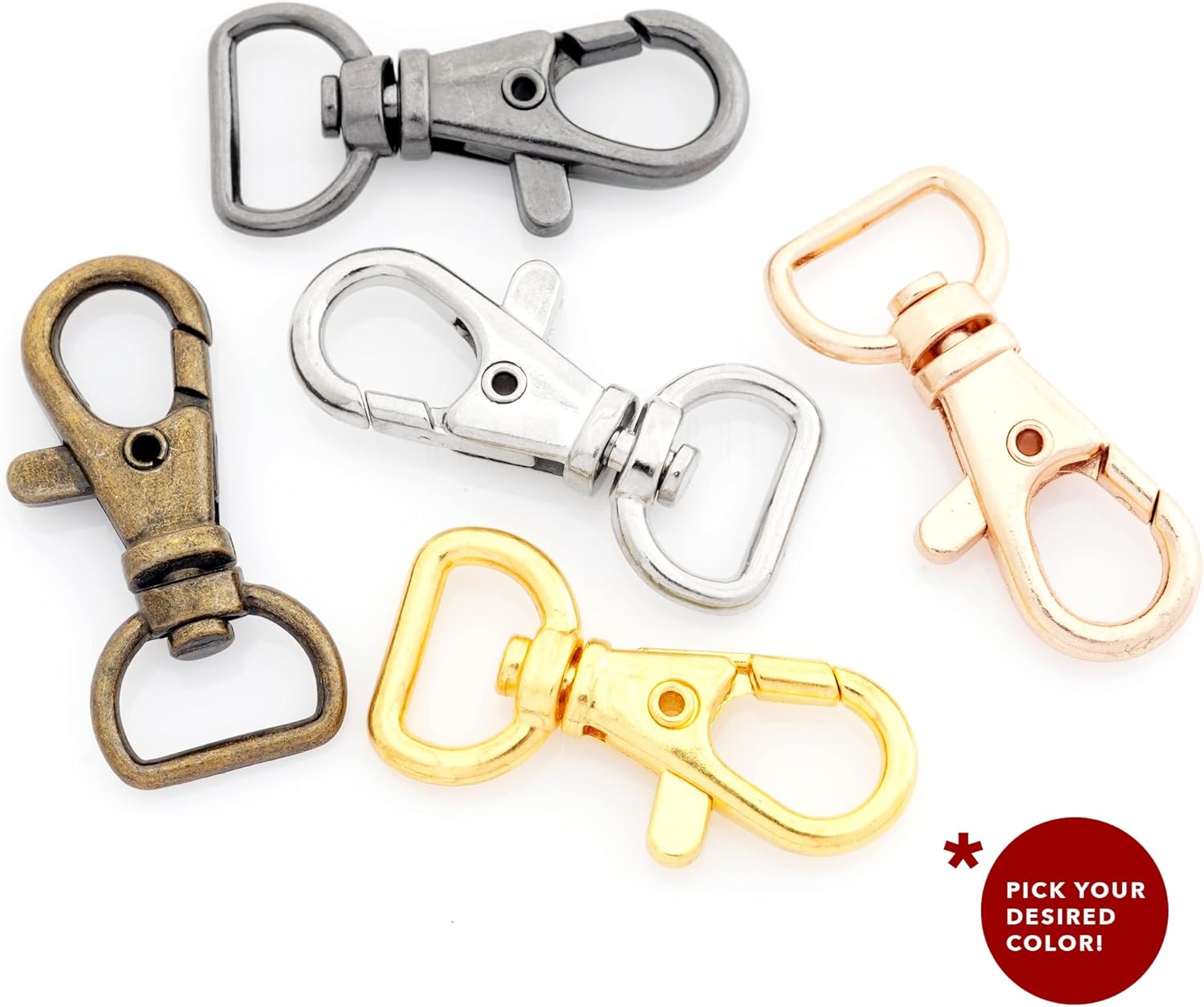 20 pcs Swivel Lobster Clasps 1/2" 5/8" 3/4" 1" Classic Trigger Snap Hooks Purse Landyard Clip (5/8 Inch, Light Gold) - Image 6