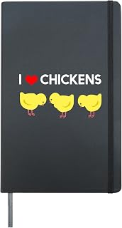 Cute I love chicken design Hardcover Journal, Black
