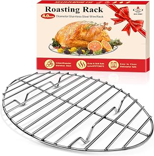 12inch Stainless Steel Roasting Rack, Oval Roasting Rack for Oven Rack with Cooking, Grilling, Drying, Gifts for Mom Woman Wife