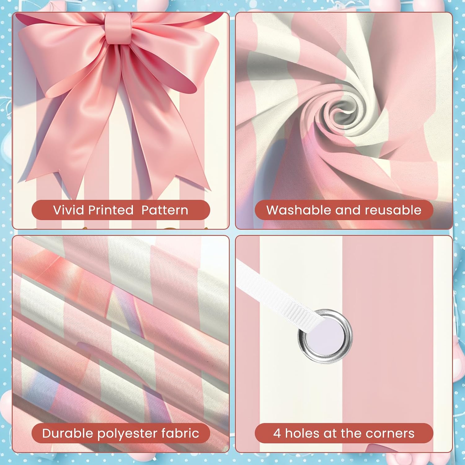 Pink Welcome Baby Girl Door Banner Welcome Baby Door Cover, 71x35 Inches image 4