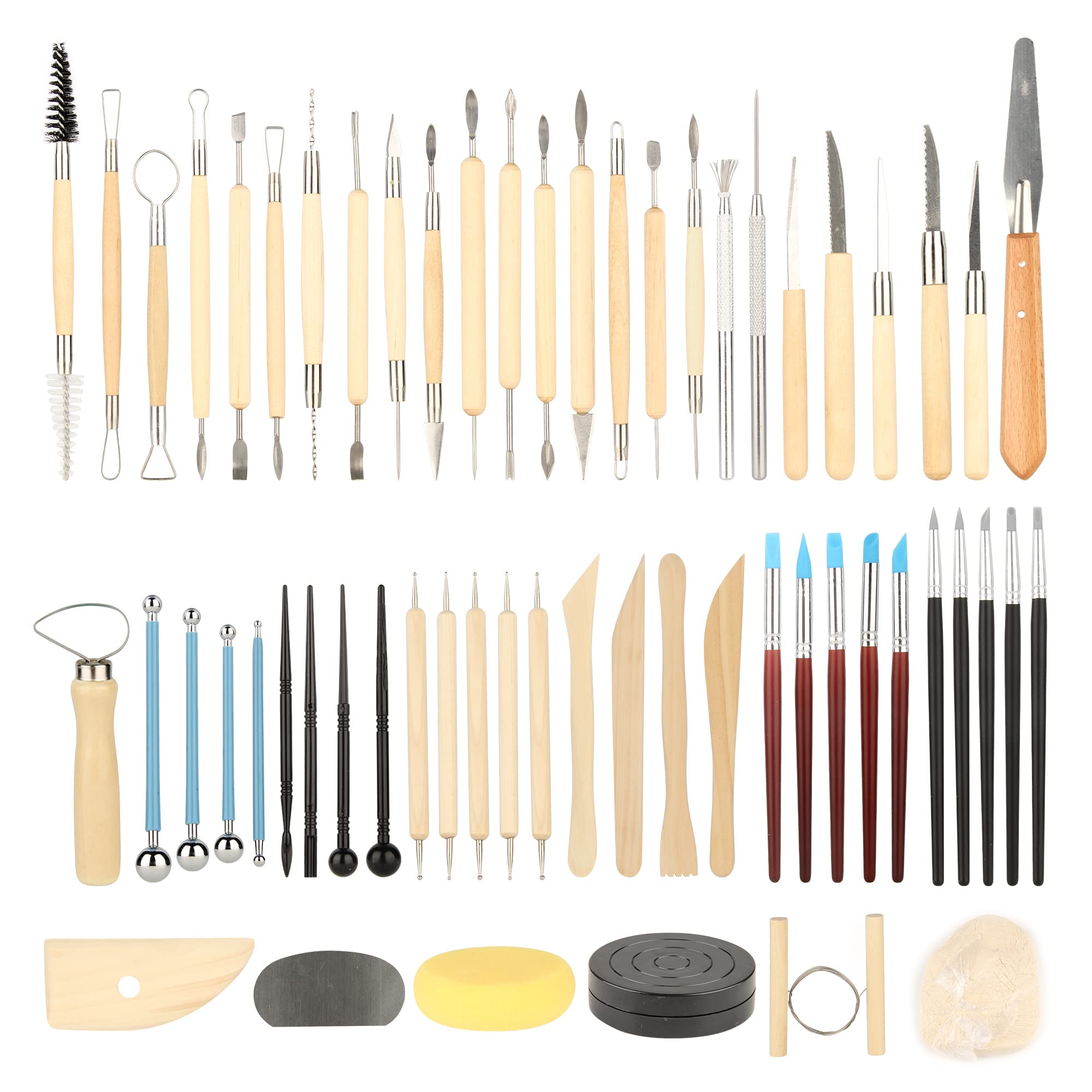 Buy Professional Pottery Wheel Kit with 61 Tools, Jade Clay Block