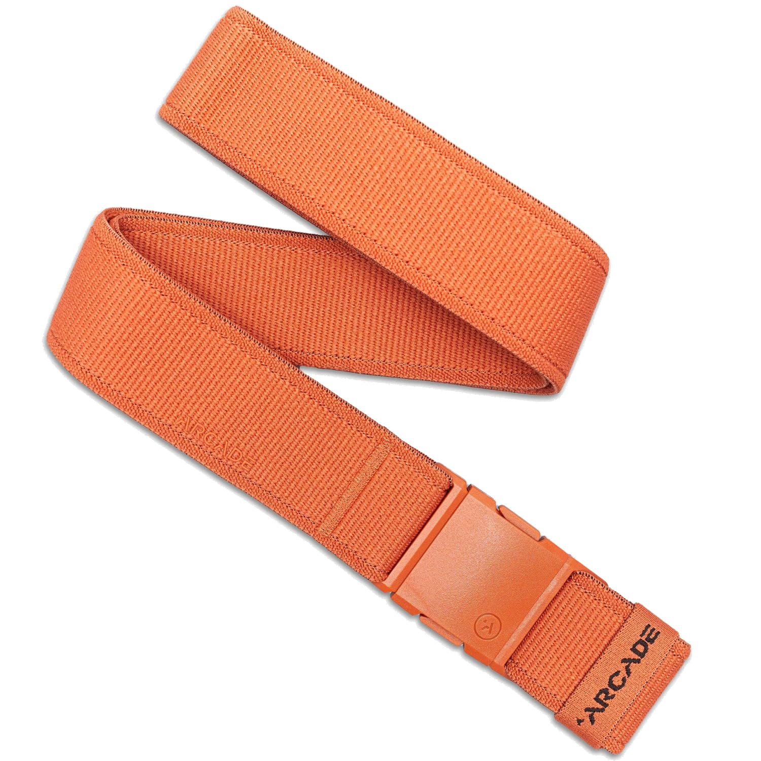 Arcade Belts A2 Unisex Adventure Belt: Heavy Duty Stretch, Metal Free Buckle, Atlas - Coral, Standard (Up to 40"); 1.5" Wide