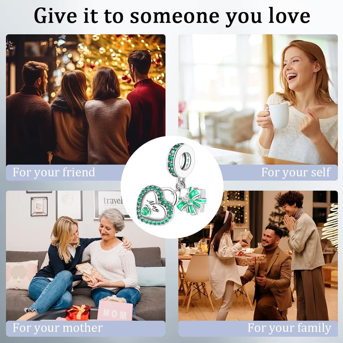 Birthstone Charms for Bracelet 925 Sterling Silver Heart Gift Box Dangle Pendants Birthday Mother's Day Christmas Jewelry Gifts For Women - Image 9