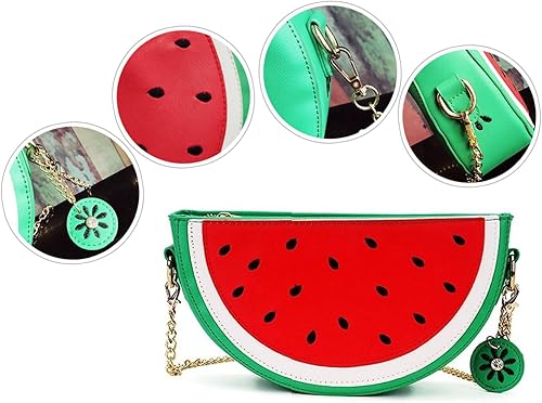 Miniatura 4 de Freie Liebe New Cute Watermelon Lemon Shaped Crossbody Clutch Purse Bag Fruit Style Purse Mini Shoulder Bag