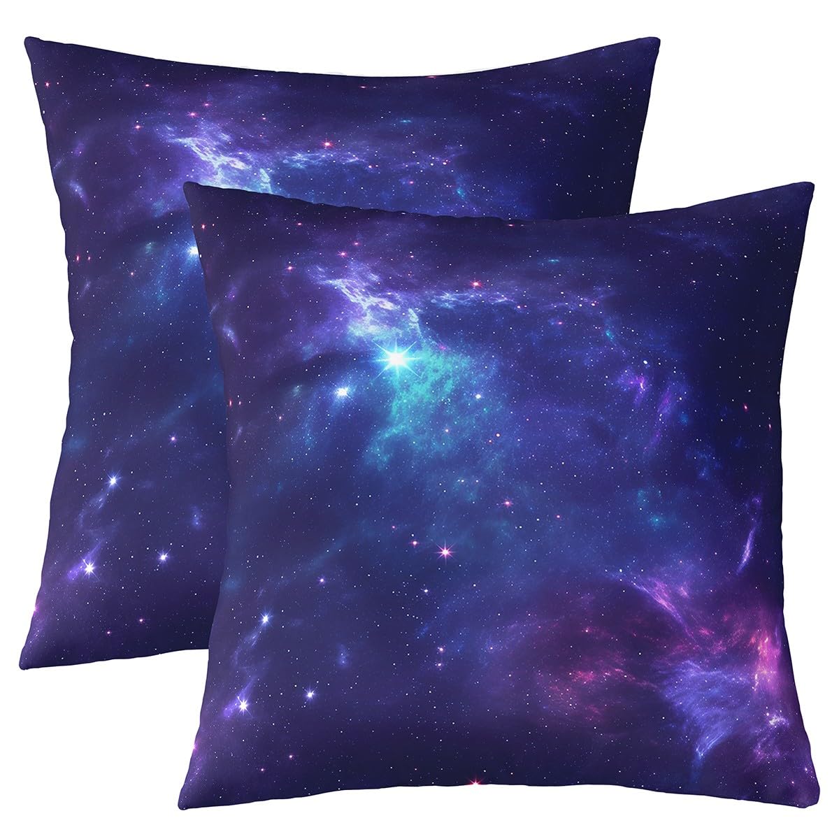 Homemissing Outer Space Throw Pillow Covers 40x40cm 1Pcs Kids Purple Galaxy Cushion Cover for Sofa Bed Chair Car Universe Planet Printed Decorative Pillowcase Starry Sky Outdoor Cushion Case - Image 2