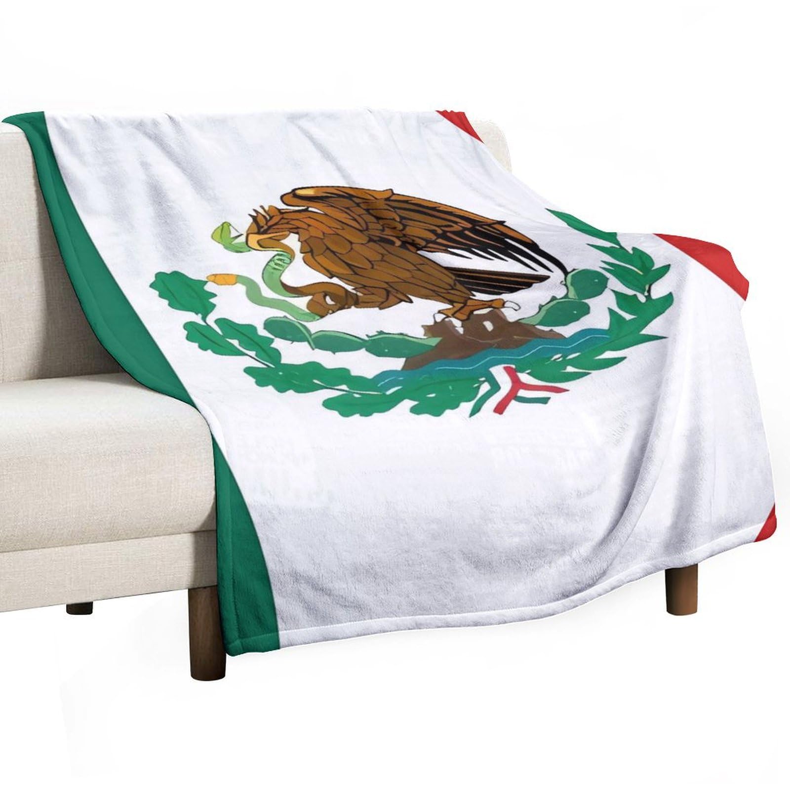 Couverture drapeau Mexique en flanelle moelleuse pour lit et canapé de 127x178 cm