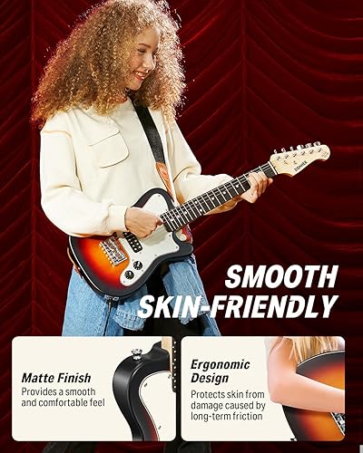Miniatura 5 de Donner DSJ-100S - Kit de guitarra eléctrica para niños de 30 pulgadas, para principiantes, pequeña guitarra eléctrica de estilo TC, en paquete de