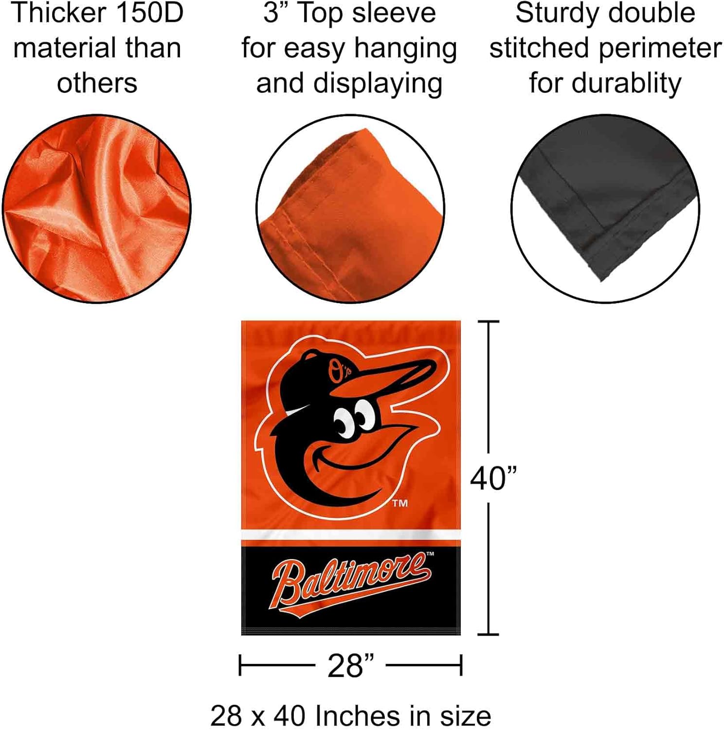 WinCraft Baltimore Orioles Two Sided House Flag
