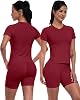Conjunto Deportivo de 3 Piezas para Mujer Top para Correr Sin Costuras Camiseta de Yoga Shorts con Espalda en Y Sujetador Deportivo 5