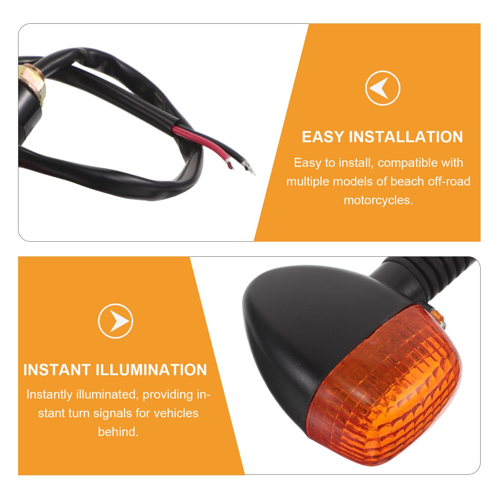 ORFOFE 2 Piezas Intermitentes Moto LED Impermeables Señal de para Scooter Atv Dirt Bike Compatible Fácil Instalación Seguridad Vial