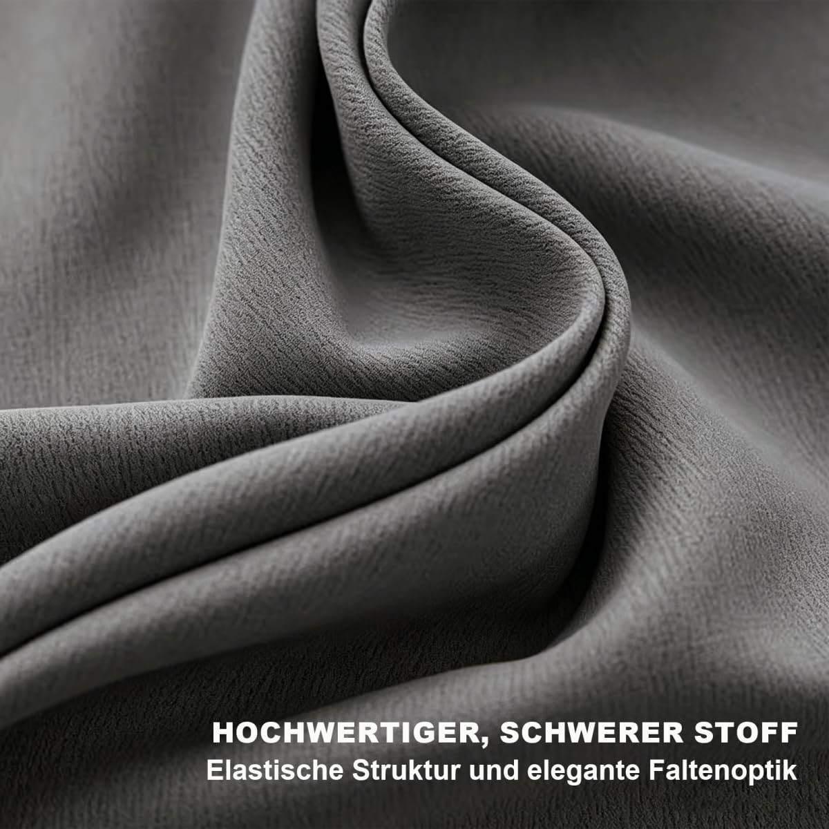 Verdunkelungsvorhang mit Ösen, 2er Set H 245 x B 140 cm, Vorhang Blickdicht, Thermovorhang Kälteschutz, Vorhänge Wohnzimmer, Vorhänge Schlafzimmer, Weich und Angenehm Anzufassen, Grau