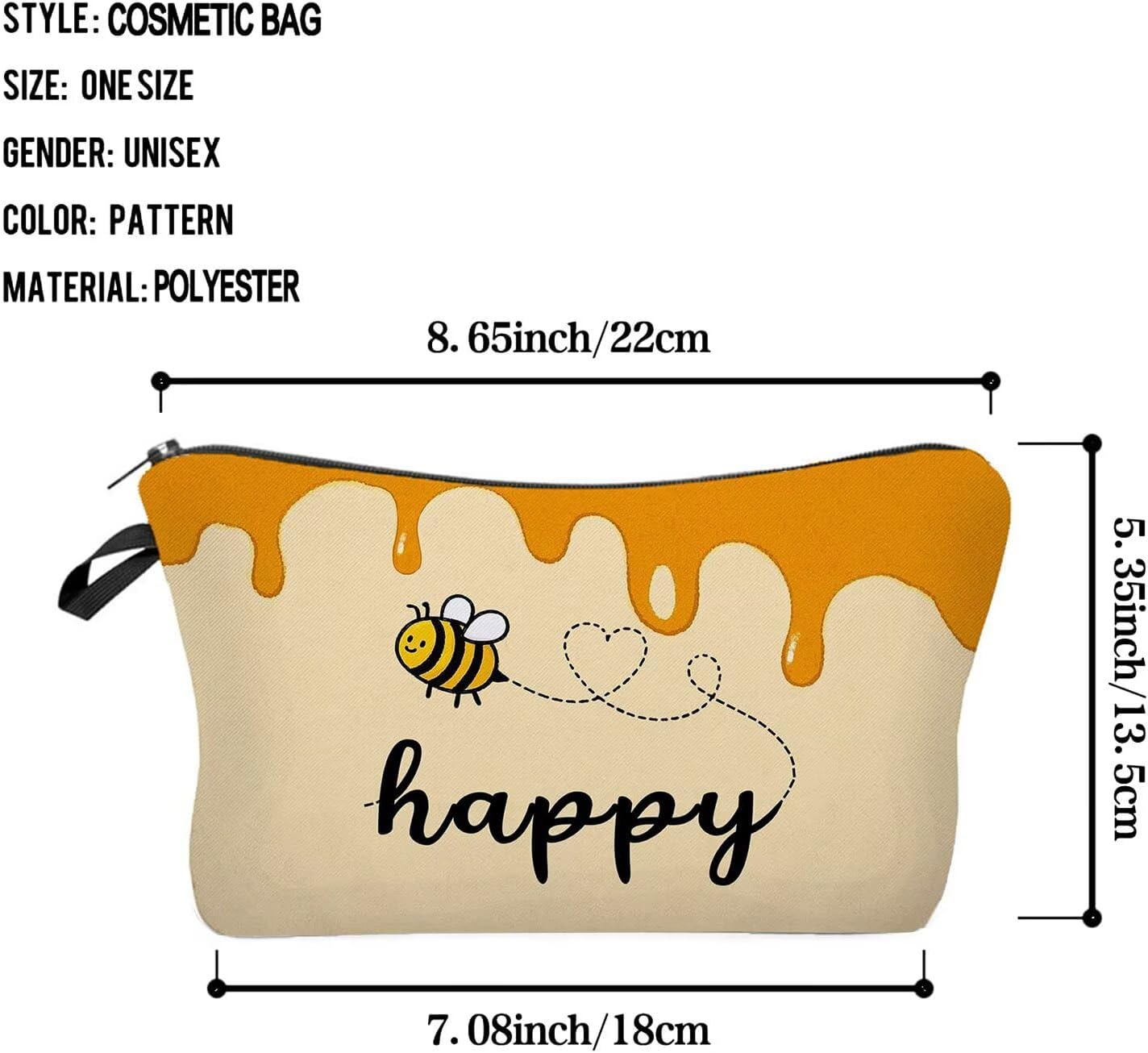 Livel lhood Happy Bee Cute Small Makeup Bag image 2