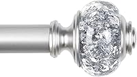 USFOOK 7/8 Inch Telescoping Splicing Curtain Rod 32-58 Inches - Silver Bling Finials for Smooth Sliding Drapes, 22lbs Capacity