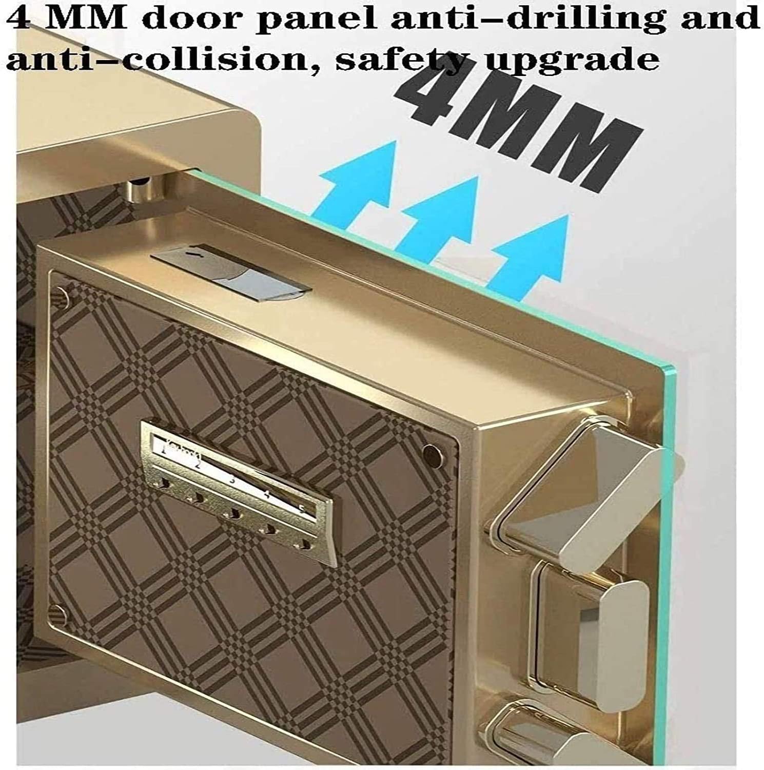 Fireproof Waterproof Safes for Home Digital Security Wall Safe Lock Box Wall- in Style with Number Keys Emergency Lock Safe for Home Office Cash,