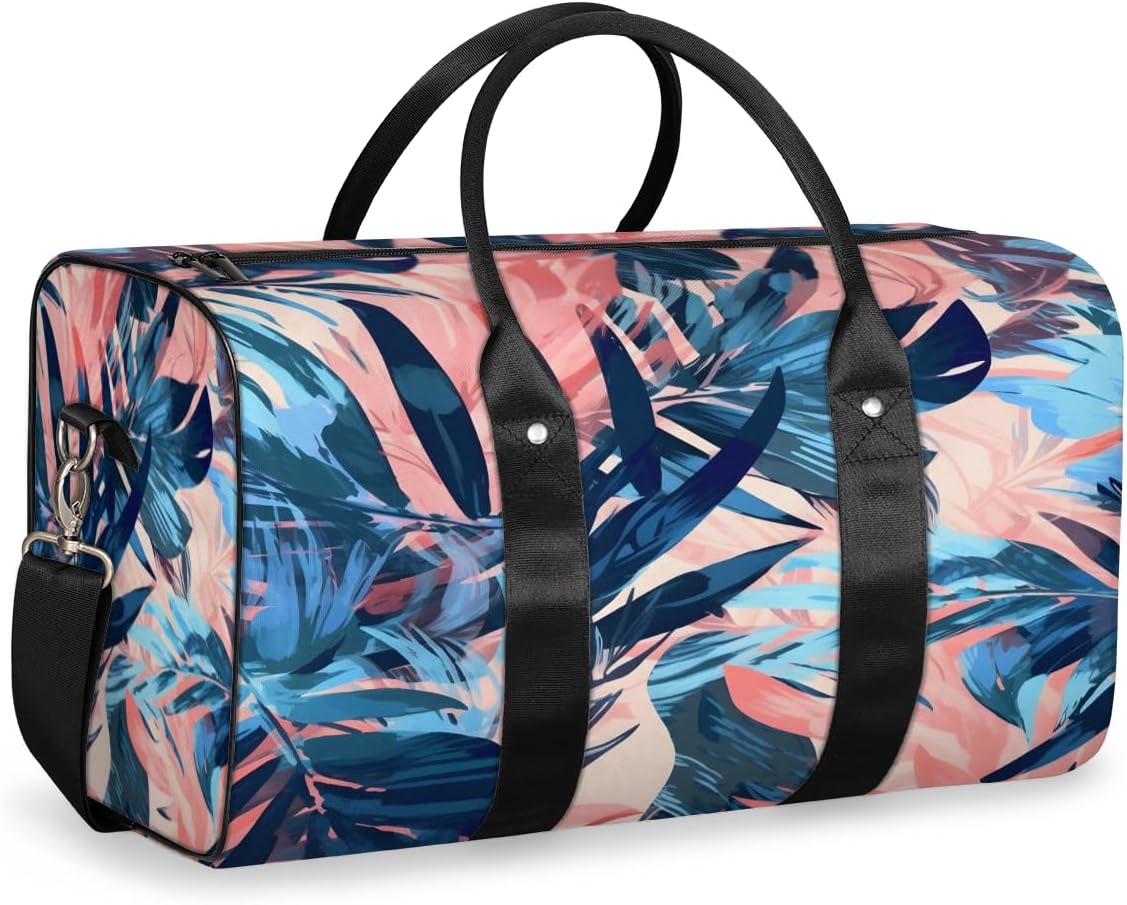 Colorful Leaf Abstract Travel Duffel Bag for Women Men Large Capacity Overnight Weekender Bags for Lightweight Waterproof Sport Gym Bag for Workout Yoga Swim