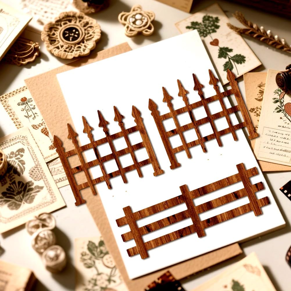 MAYJOYDIY Various Fences Metal Die Cuts Wooden Fence Cutting Dies Garden Embossing Template for Card Making Retro Courtyard Carbon Steel Stencils for DIY Scrapbooking Album Handbook Gift Decoration