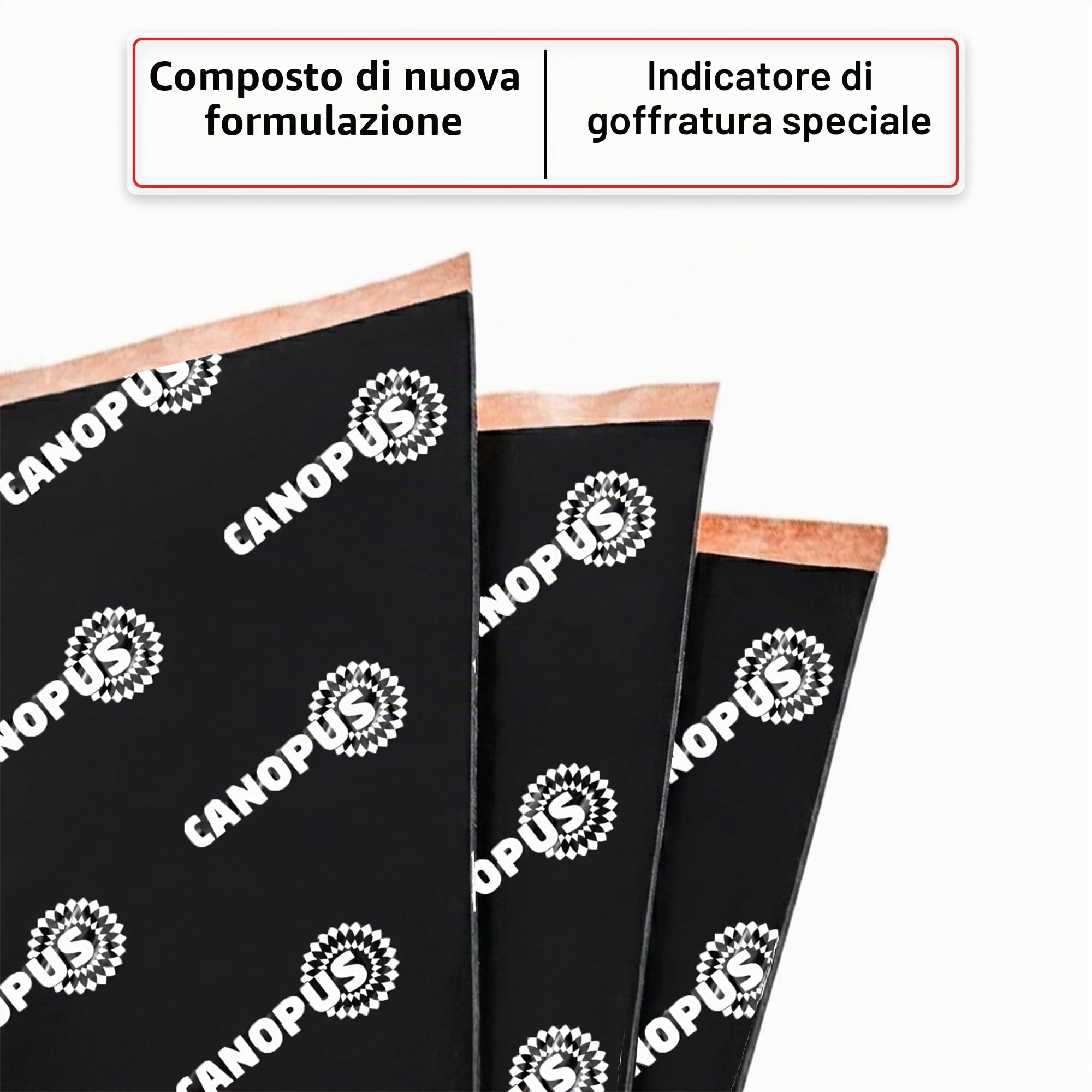 CANOPUS Professionale Fonoassorbente Butilico da Auto 1,7m² 9 Fogli (Extra spessa ed Appiccicosa) Tappetino Isolante insonorizzante per auto, Isolamento Acustico Smorzamento di vibrazioni per Veicolo