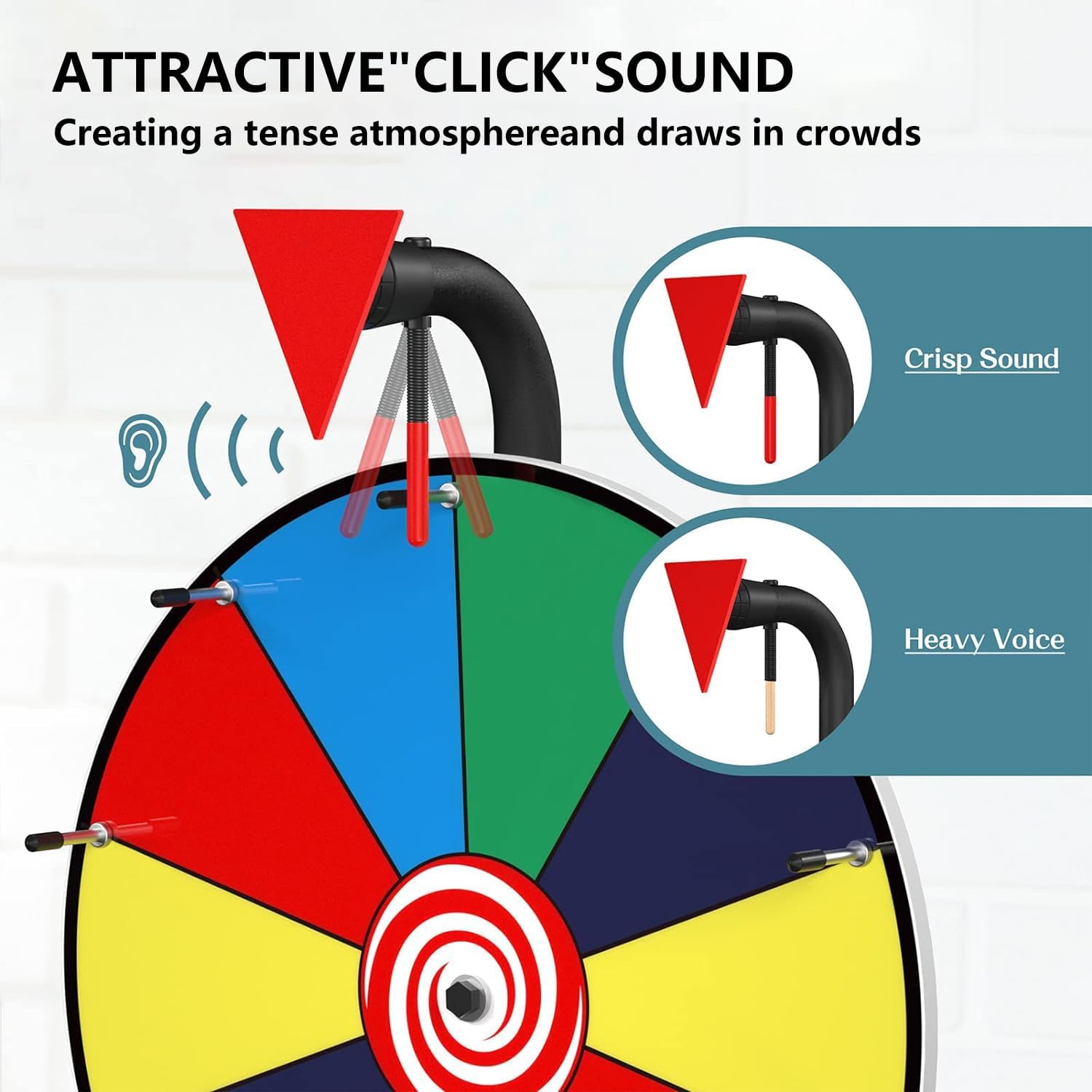 16" Spinning Prize Wheel - 10 Slots Color Roulette Spinner with Adjustable Folding Tripod Floor Stand. Includes Marker and Eraser.Play Fortune Spin Game at Trade Show, Carnival.