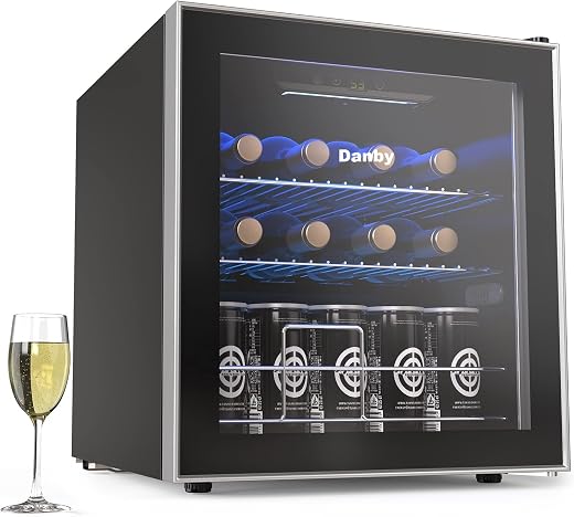 Danby USA 55 L Inverter Toughened Glass Door Mini Fridge with LED Interior Light & Touch Control for Indian Home, Office o...