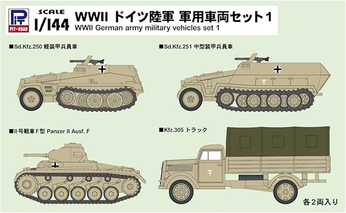 Amazon ピットロード 1 144 第二次世界大戦 ドイツ陸軍 軍用車両セット プラモデル Sgk02 プラモデル 通販
