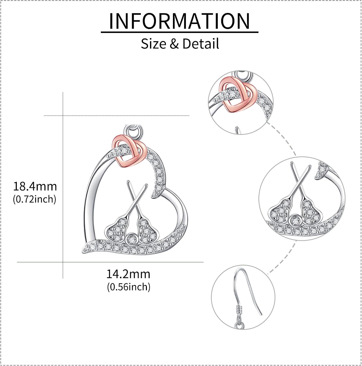 YAFEINI Sterling Silver Golf Hockey Baseball Lacrosse Earrings Heart Sport Jewelry for Women Birthday Christmas Gifts