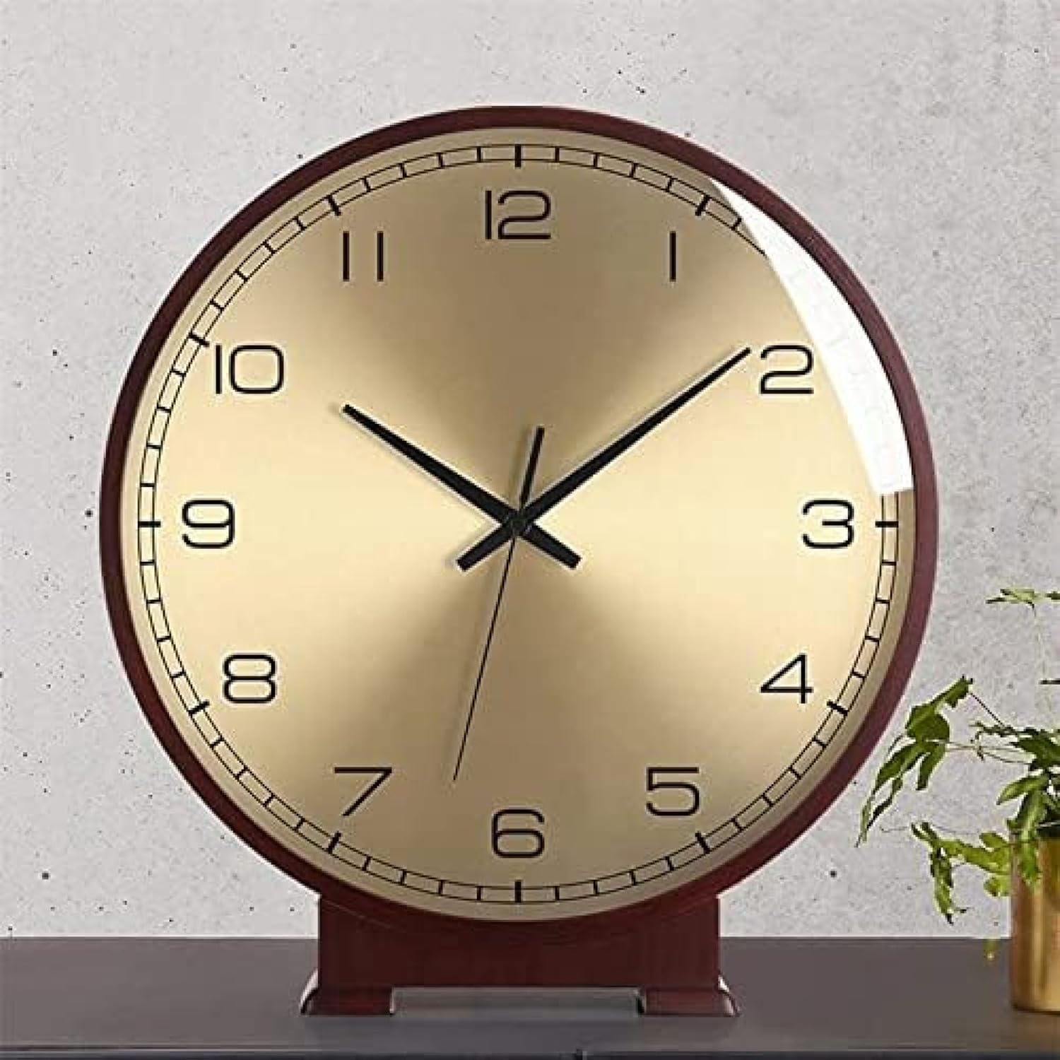 Mantel Clock, 10 Inch Silent Battery Operated Fireplace Clock Vintage Solid Wood Fireplace Clocks Decorative Clocks for Living Room, Bedroom, Shelf Decoration 101,