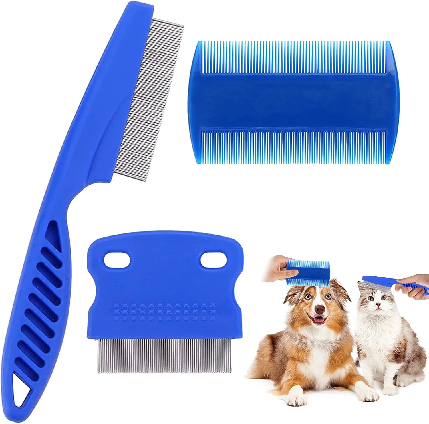 Flea Comb, 3 Pcs Pet Flea Combs Dog Comb for Grooming Clean Lice