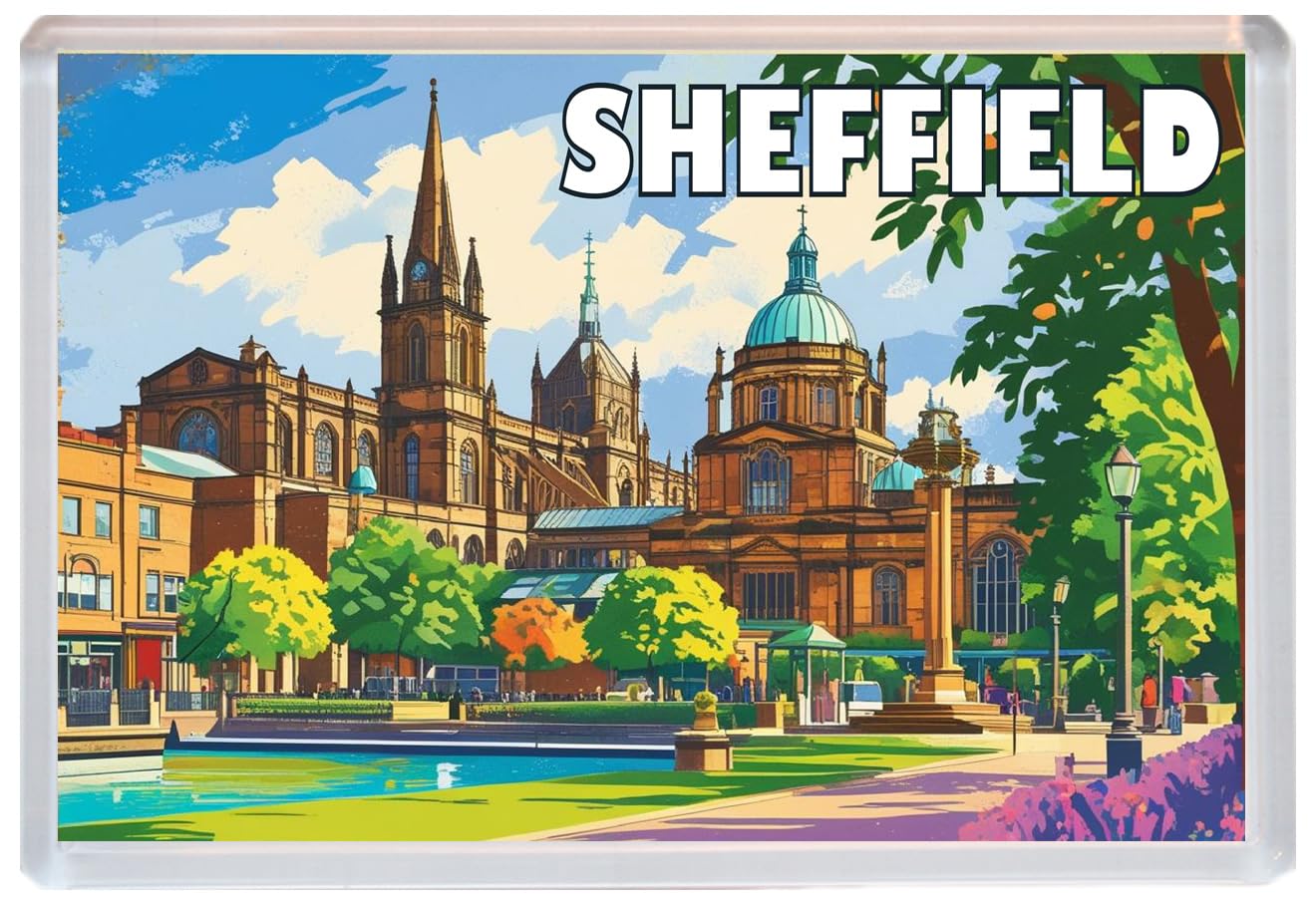 Baked Bean Store Multicolor Sheffield - Jumbo Artistic Fridge Magnet 96 X 67Mm