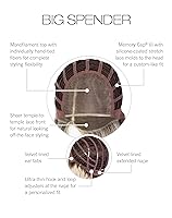 Vista 5 de Raquel Welch Peluca Big Spender Pageboy de longitud al hombro con sofisticadas ondas caídas por Hairuwear, gorra de tamaño medio, color rosa