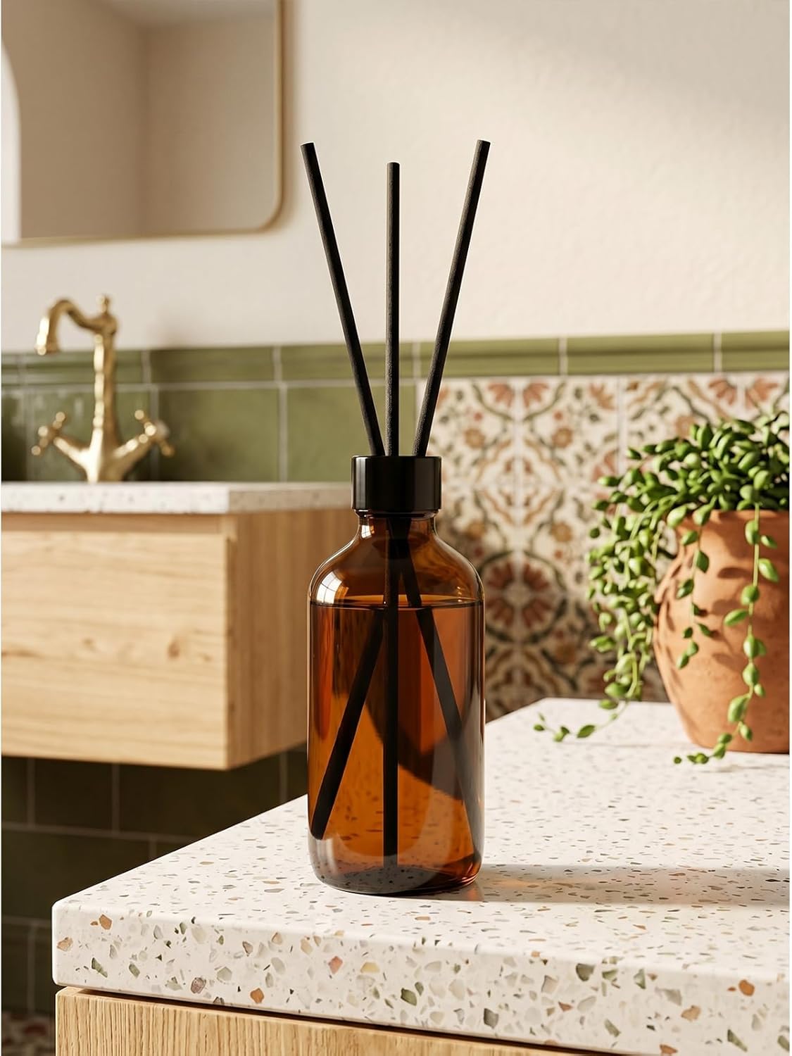 Aroma Reed Diffuser 6.7 Fl.oz Delicate Scent for Home Decor and Air Freshening Reed Scented Diffuser Home Decor Air Freshener for Bathroom Living Room Office (Moon-Soaked Shoal)