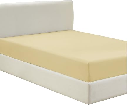 Violet Linen Premium Percale Fitted Sheet - Brushed Poly Cotton, Breathable, Extra Soft and Comfortable - 48", Gold