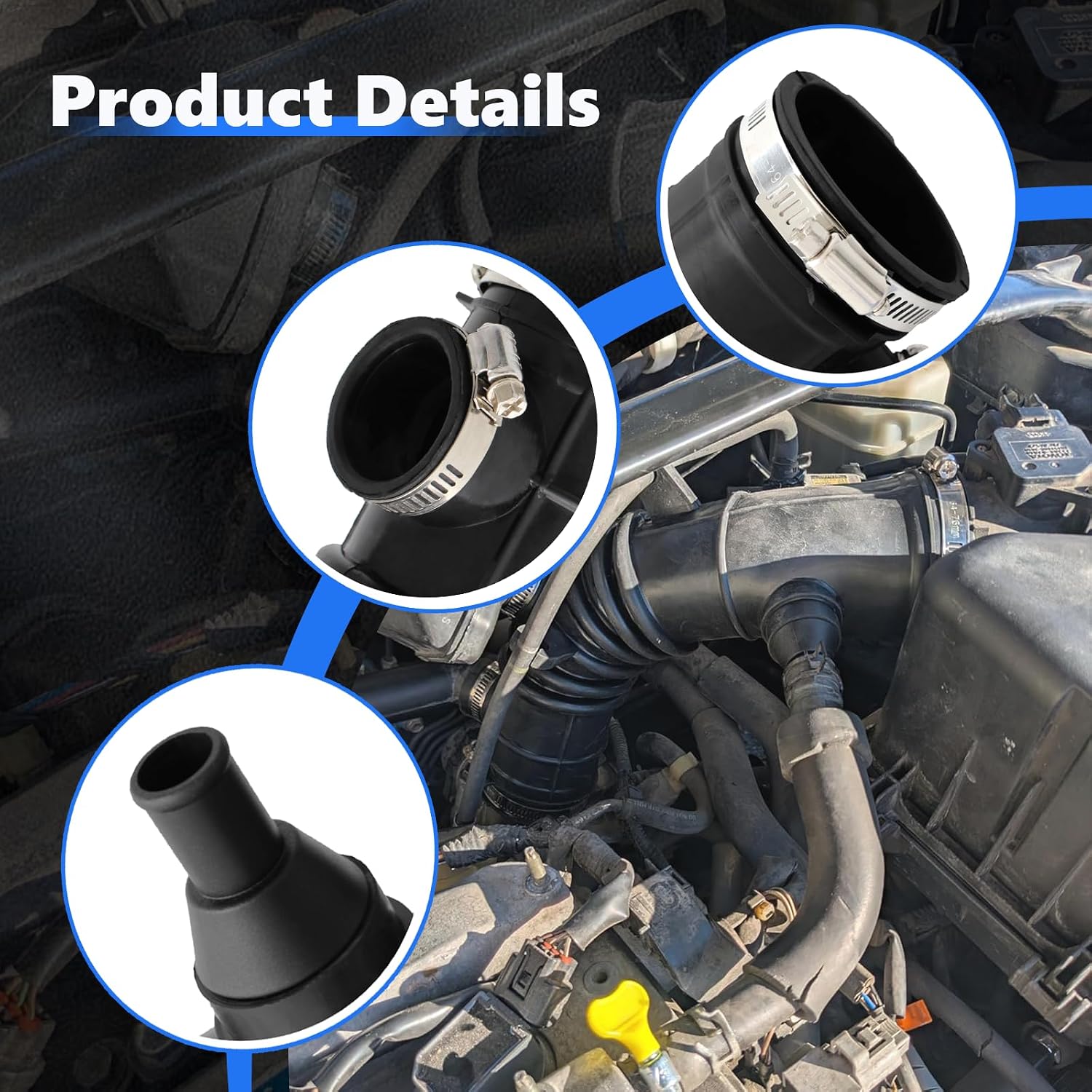 AUCERAMIC 17881AB010 Air Intake Hose with Clamps Fit 2002-2006 for Toyota Camry 2004-2008 for Toyota Solara 2.4L L4 Replace# 696-723