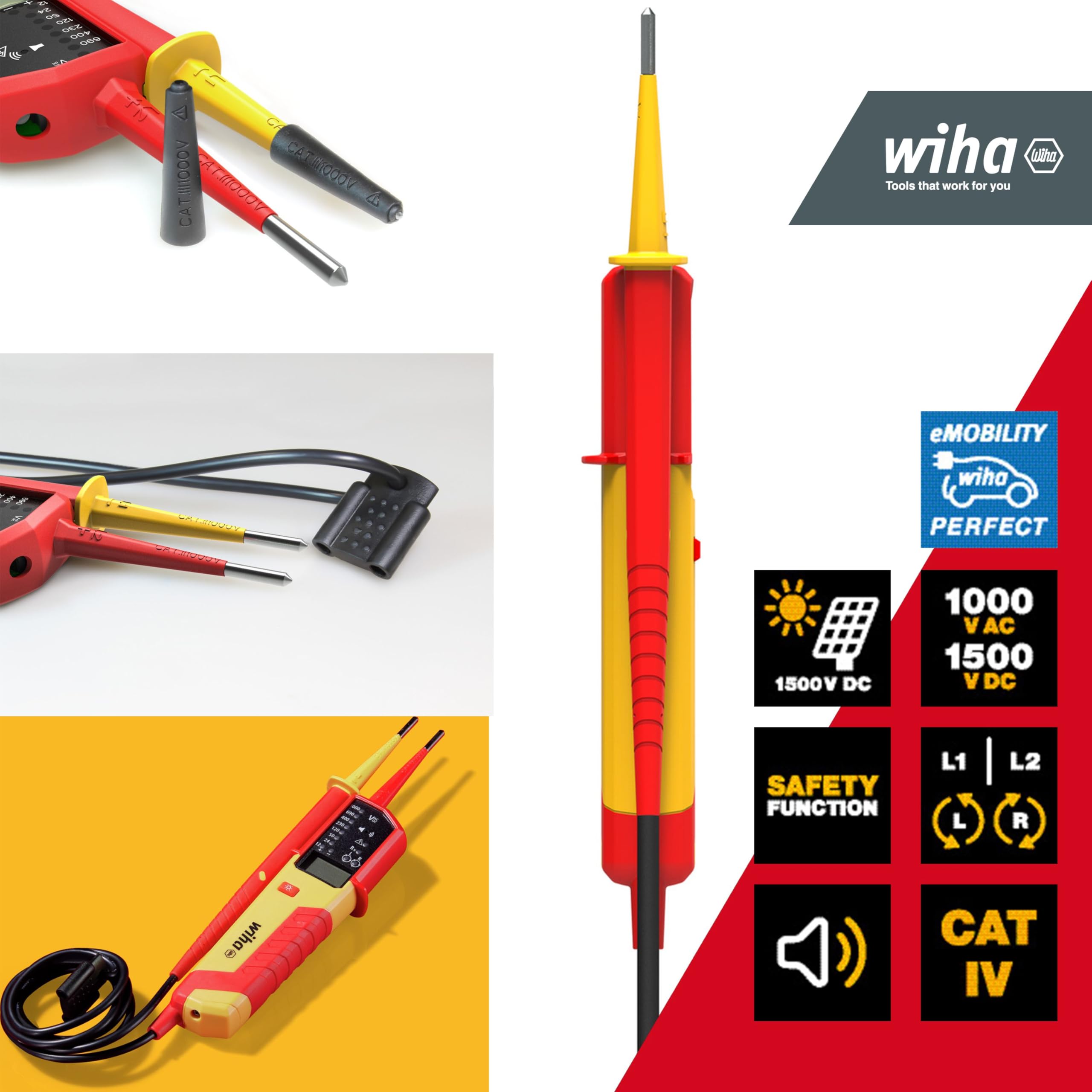 Wiha eMobility Détecteur de tension 12-1000 V/AC