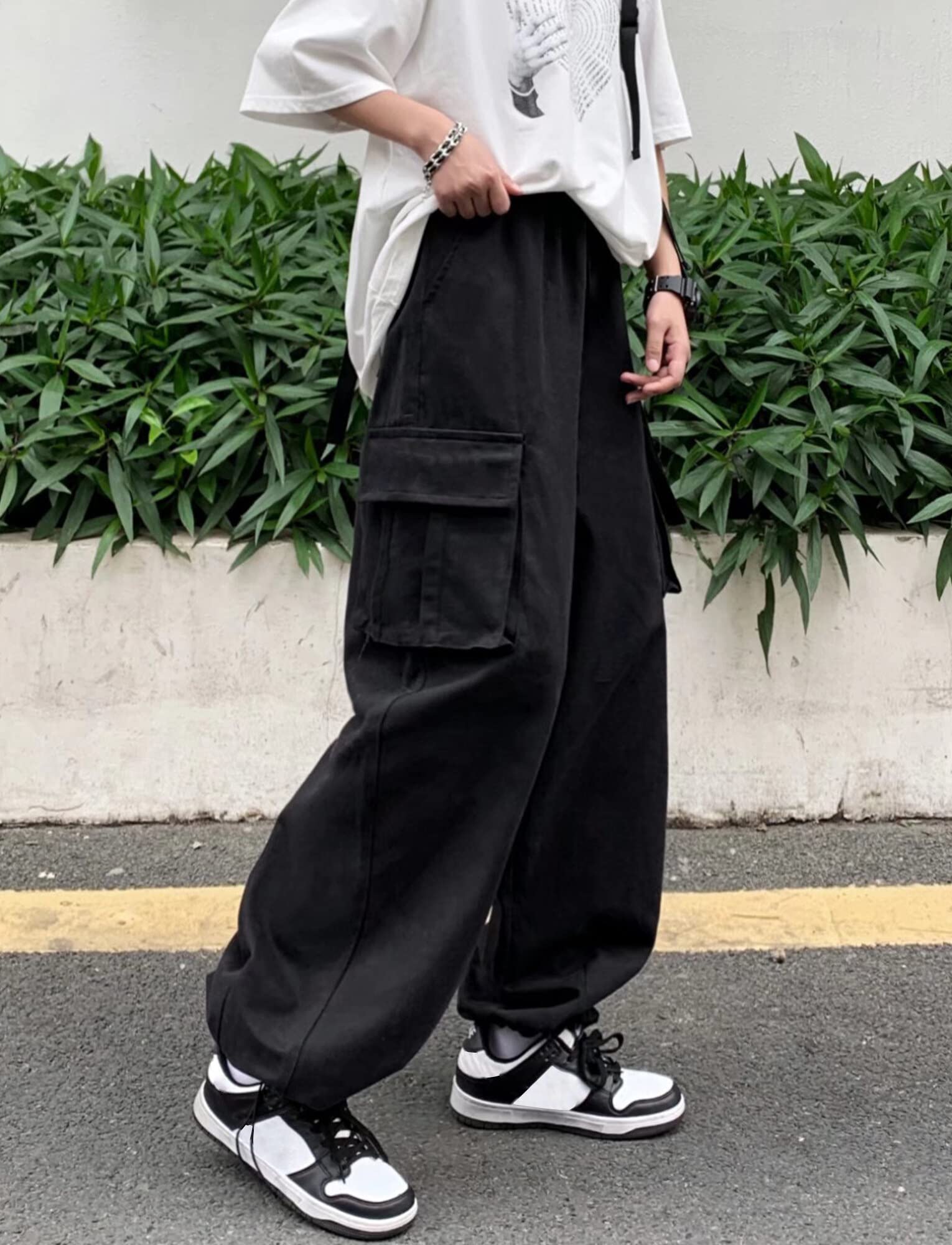 AIEOE Teenager Jungen Cargohose Y2K Vintage Baggy Jeans Weites Bein Streetwear Hip Hop Cargo Hosen Casual Gerade Bootcut Jeanshose Denim Jean - 155-185cm