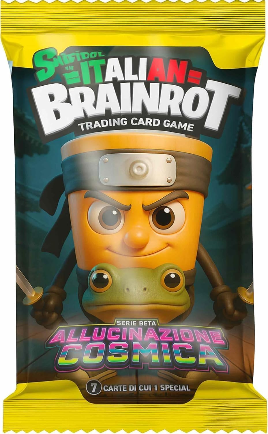 Brainrot ALLUCINAZIONE COSMICA serie Beta IN ITALIANO - BOX Intero 24 BUSTE CARTE COLLEZIONE - Ogni pacchetto contiene 7 carte (una special)